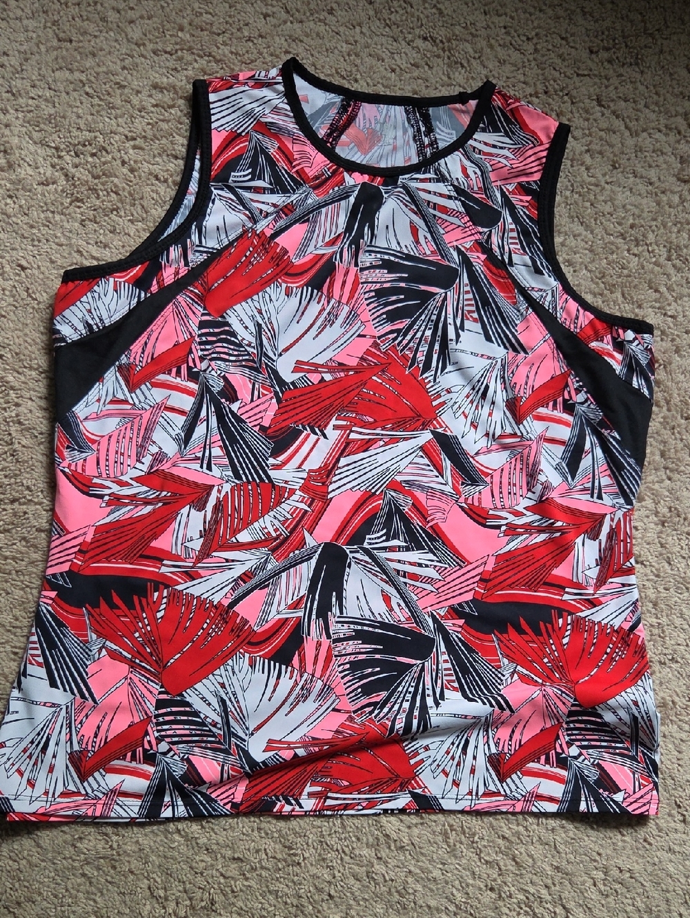 Tail Pink Coral Tropical Swim Tank with Black Trim